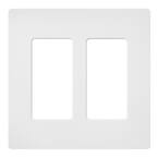 Claro 2 Gang Wall Plate for Decorator/Rocker Switches, Satin, Snow (1-Pack)