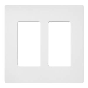 Claro 2 Gang Decorator/Rocker Wallplate, Matte, Snow (1-Pack)