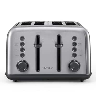 Proctor Silex 4-Slice Black Wide Slot Toaster with Crumb Tray and Automatic  Shut-Off 24215PS - The Home Depot