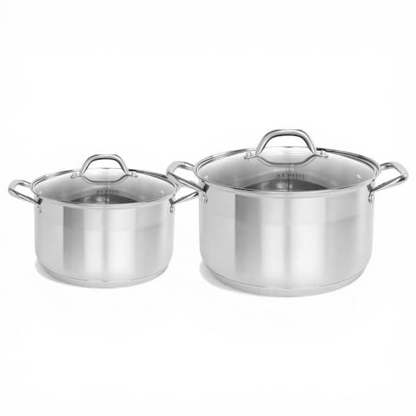 2-Piece Stainless Steel Stock Pot with Lids