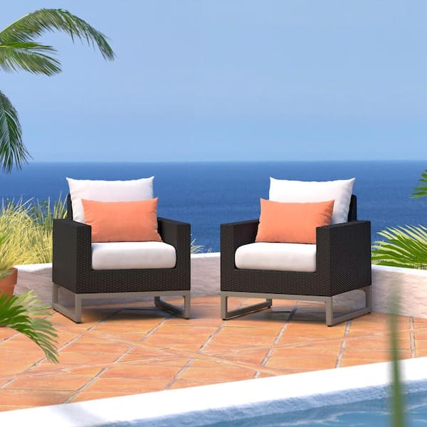 RST BRANDS Milo Espresso Cushioned Wicker Outdoor Lounge Chair