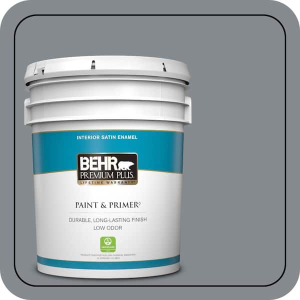 BEHR PREMIUM PLUS 5 gal. #PPU26-21 Overcast Satin Enamel Low Odor Interior Paint & Primer