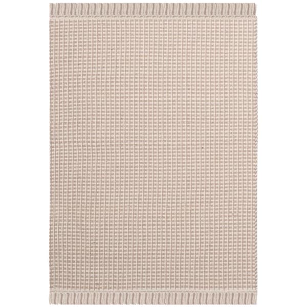 SAFAVIEH Montauk Ivory/Gray Doormat 3 ft. x 5 ft. Multi-Striped Solid Area Rug