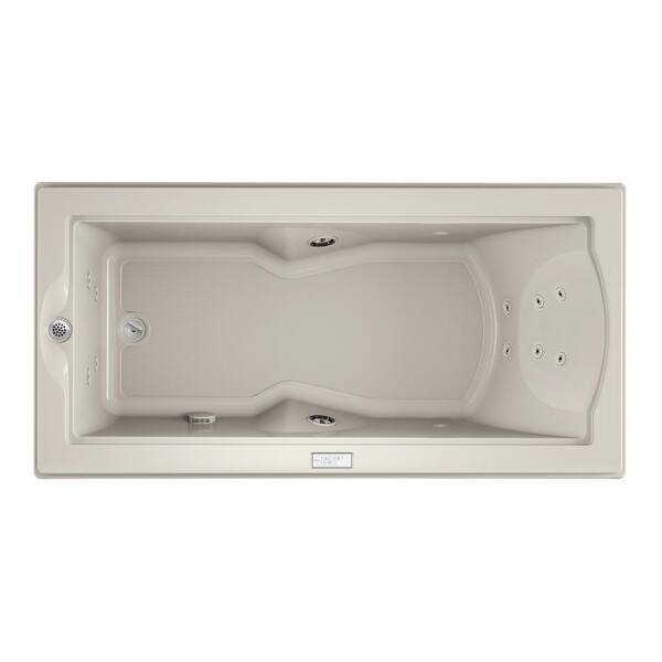 JACUZZI FUZION 71 in. x 35 in. Rectangular Whirlpool Bathtub with Left Drain in Oyster