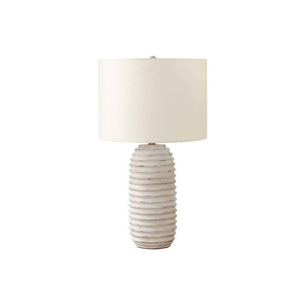 Jushua Transitional 28 in. H Table Lamp with Cream Shade, Cream Resin
