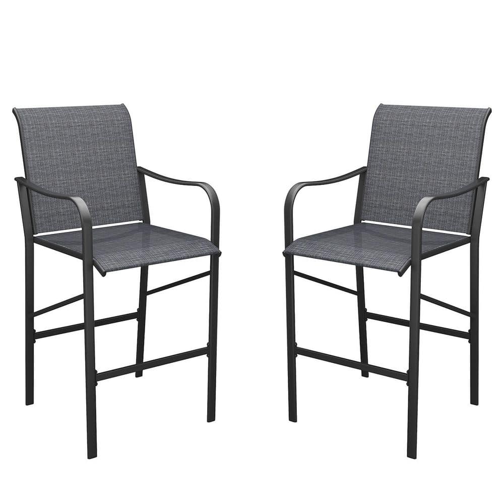 Gray Metal Outdoor Bar Stool for Porch Deck Balcony(2-Pack) price history on PriceWatchPro
