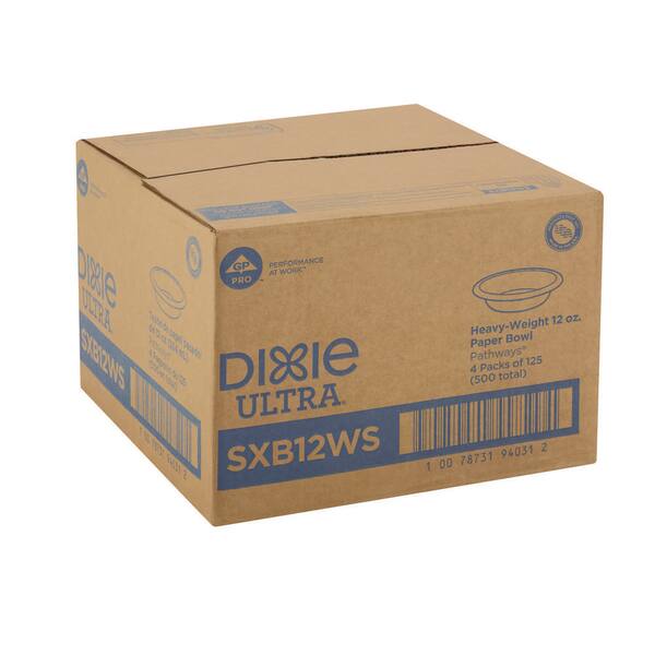 Pathways with Soak Proof Shield Heavyweight Paper Bowls, WiseSize, 12 oz, Green/Burgundy, 500/Carton