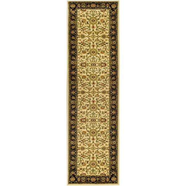Lyndhurst Ivory/Black 2 ft. x 8 ft. Border Runner Rug