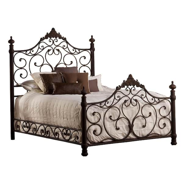 Hillsdale Furniture Baremore Meal King Scroll Bed, Antique Brown