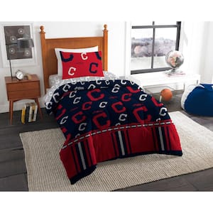 Cleveland Indians Rotary 4-Piece Twin Size Multi Colored Bed In a Bag Set