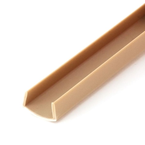Outwater 1/4 in. D x 1/2 in. W x 72 in. L Beige Rigid PVC Plastic U-Channel Moulding Fits 1/2 in. Board, (10-Pack)