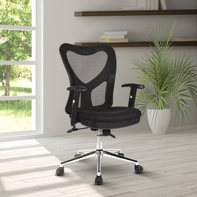 Black High Back Mesh Office Chair with Chrome Base