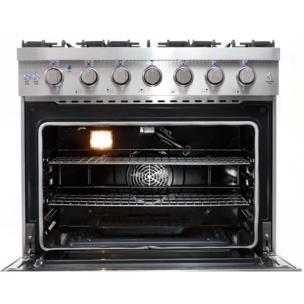 Cosmo 36" Stainless Steel Convection Gas Range with 6 Burners