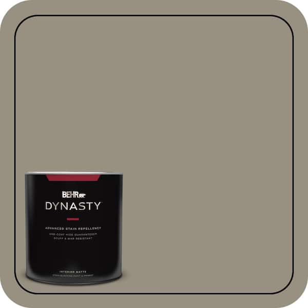 BEHR DYNASTY 1 qt. #N320-5 Gray Squirrel One-Coat Hide Matte Interior Stain-Blocking Paint and Primer