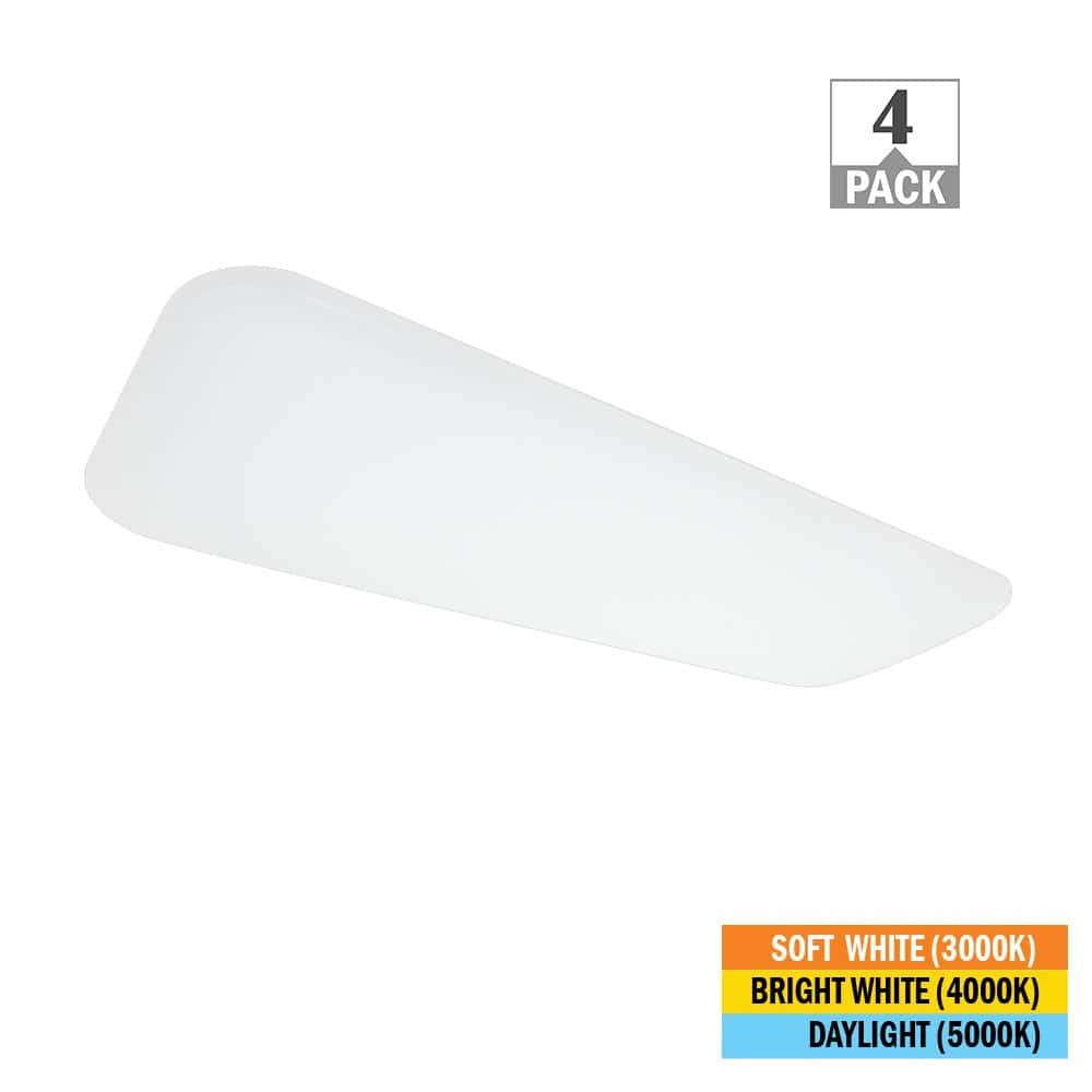 48 in. x 18 in. Classic White LED Flush Mount Closet Light 5800 Lumens 65-W