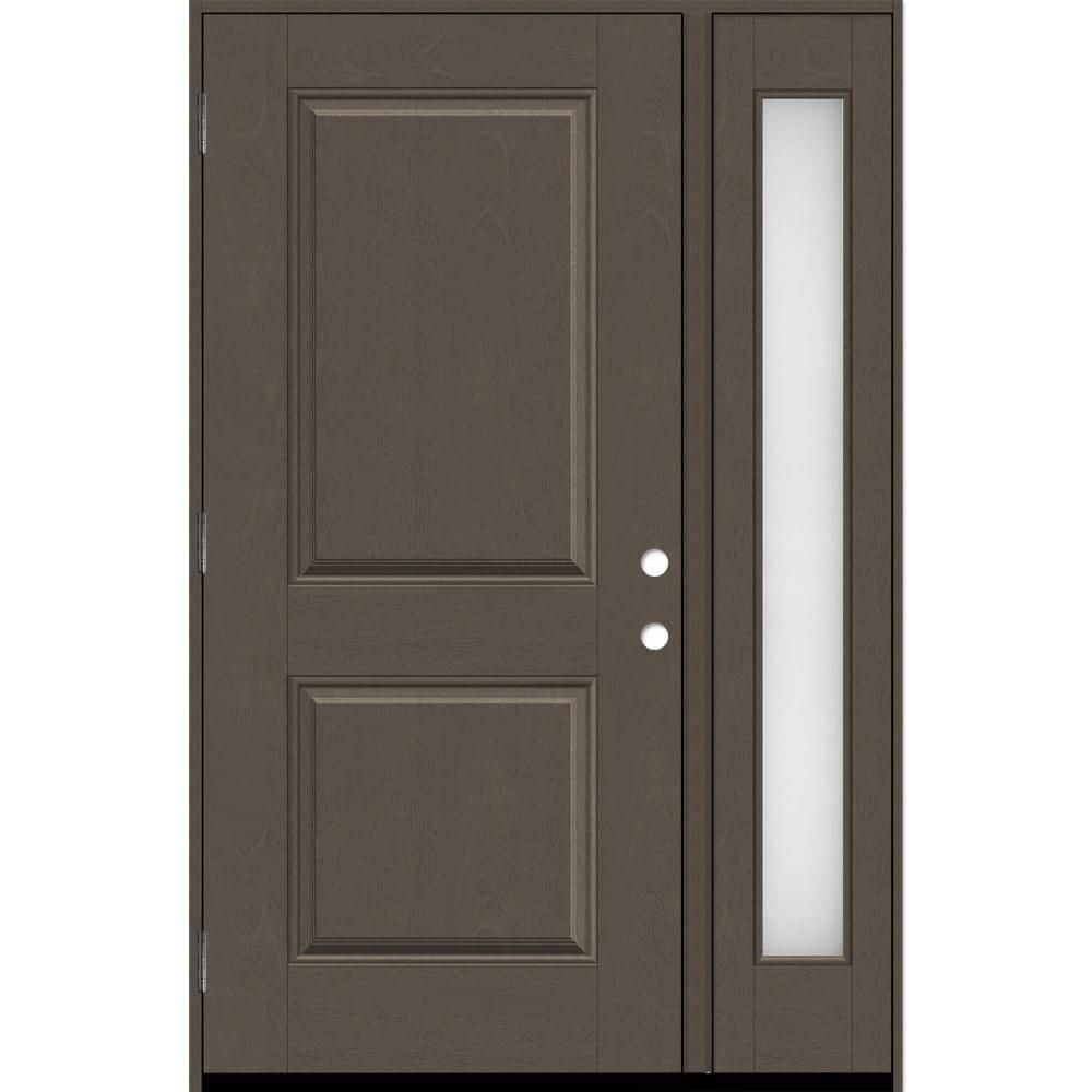 Regency 53 in. x 80 in. 2P Squaretop RHOS Ashwood Stain Mahogany Fiberglass Prehung Front Door w/Obscure 14in. SL 6-9/16 price history on PriceWatchPro
