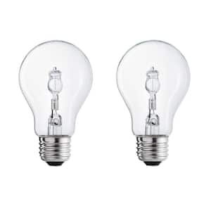 60-Watt Equivalent A19 Dimmable Halogen Light Bulb Soft White (2920K) (2-Pack)