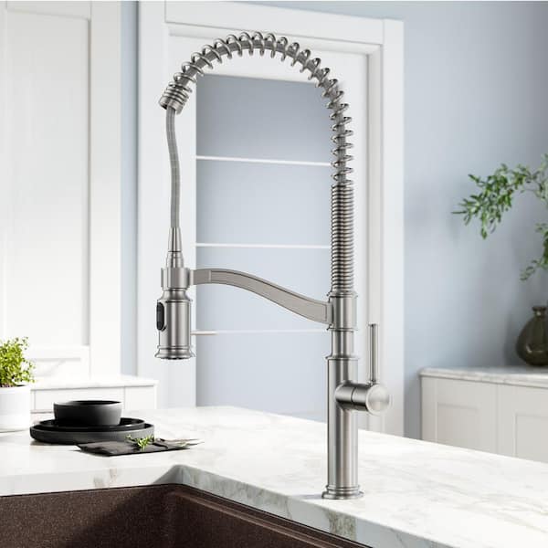Sellette Single-Handle Pull-Down Sprayer Kitchen Faucet with Dual Function Sprayhead in Spot Free Stainless Steel