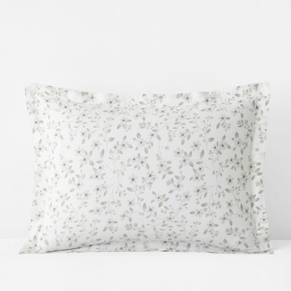 Company Cotton Floral Bliss Garment Wash Green Cotton Percale Sham