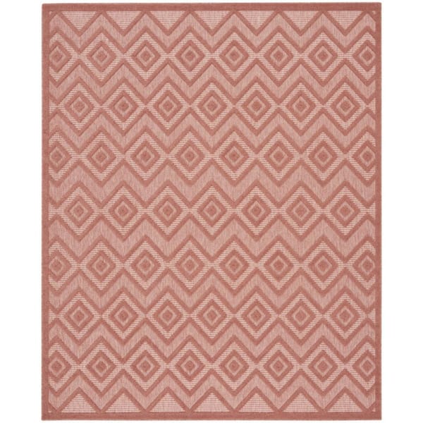 Orange 8 ft. x 10 ft. Woven Abstract Polyester Rectangle Indoor/Outdoor Area Rug
