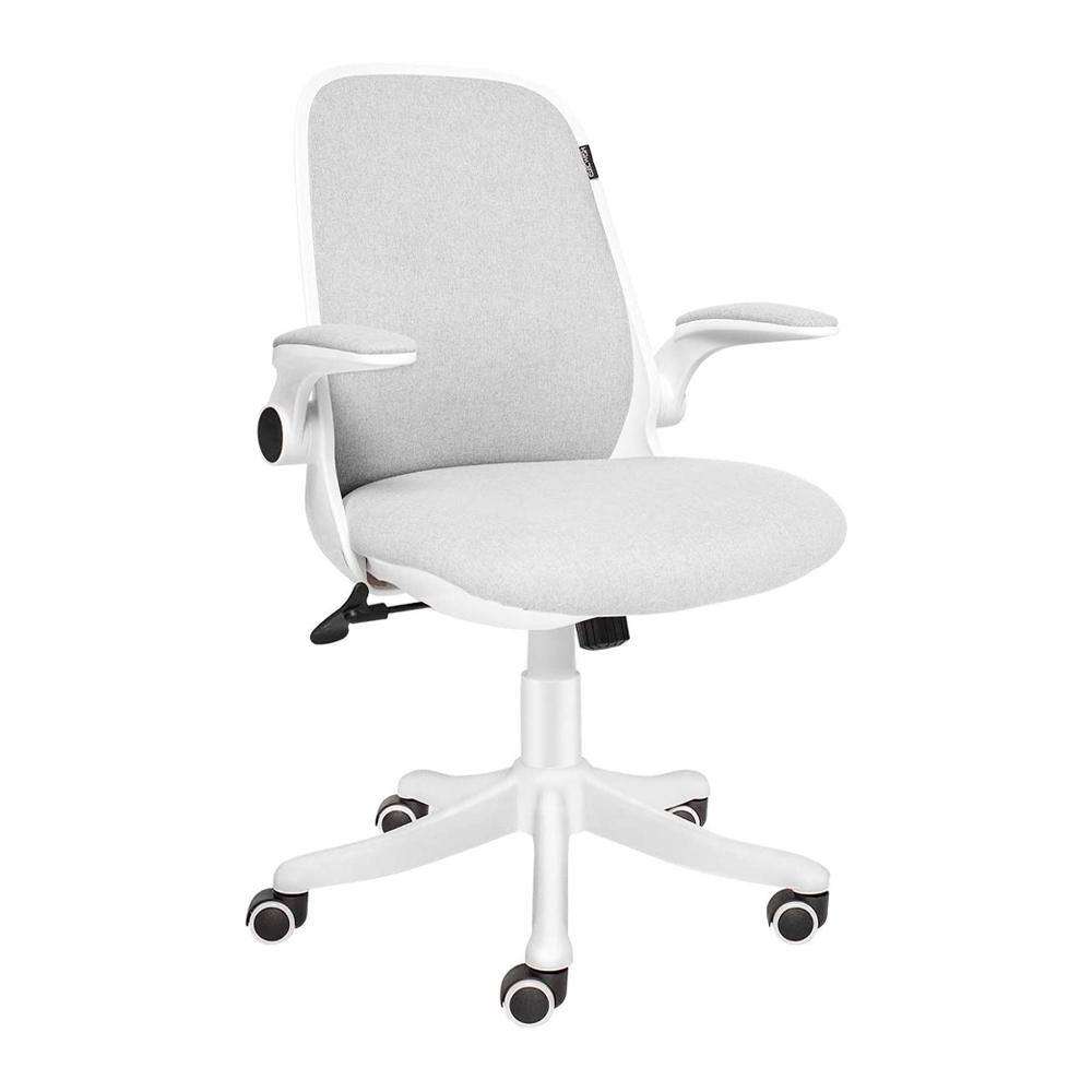 Siavonce Gray and White Office/Desk Chair with Adjustble Base and ...