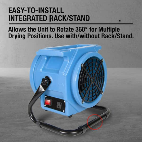 1/8 HP Air Mover Carpet Dryer Floor Blower Fan for Home Use in Blue