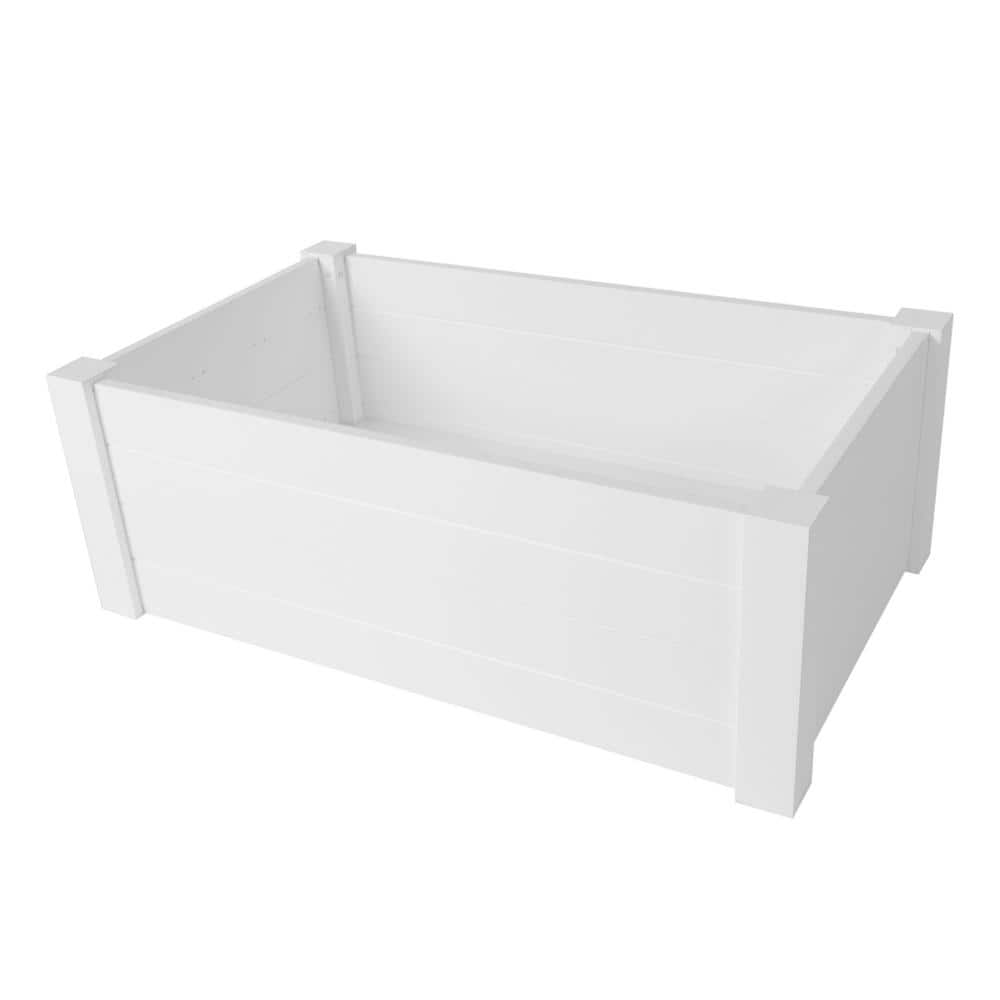 Lexington 6ft White Vinyl Privacy Screen with Planter Box
