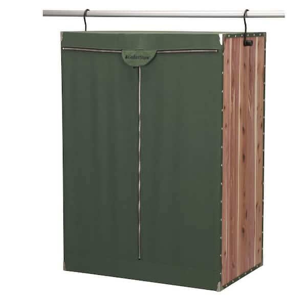 Household Essentials Natural Eastern Red Cedar Green Canvas Extra Wide Hanging Garment Bag