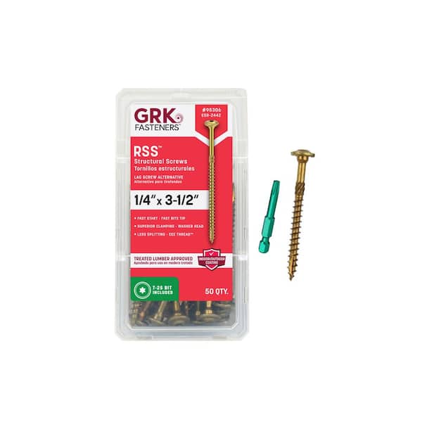 1/4 in. x 3- 1/2 in. Star Drive Low Profile Washer Head RSS Structural Alternative Lag Wood Screw (50-Packs)