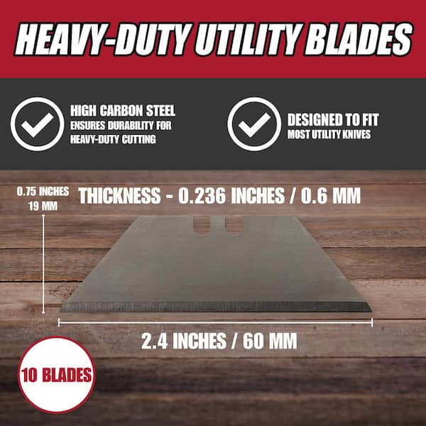 Heavy-Duty Utility Blades (10-Pieces)