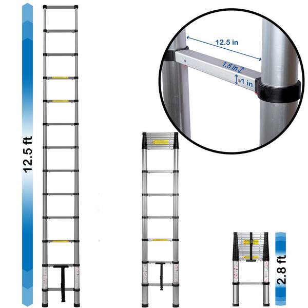 OxGord Telescoping Ladder 12.5 ft. Aluminum Extension Ladder