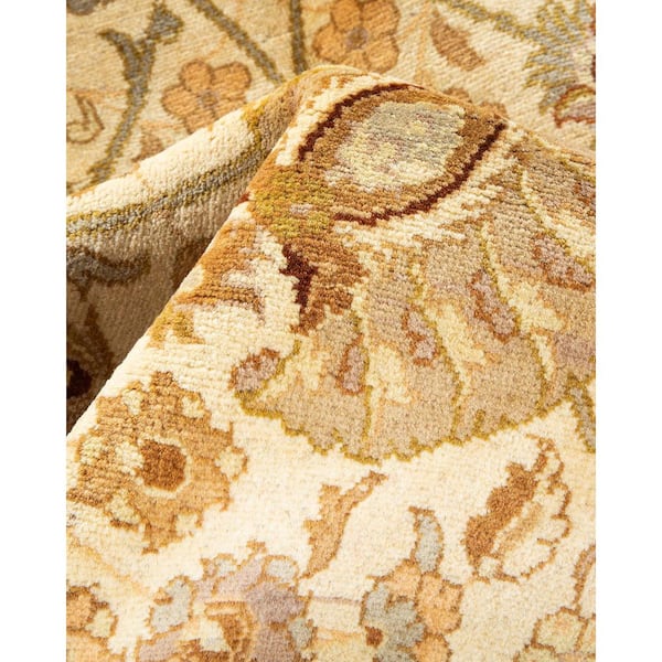 Mogul Ivory 6 ft. x 9 ft. Oriental Wool Indoor Area Rug