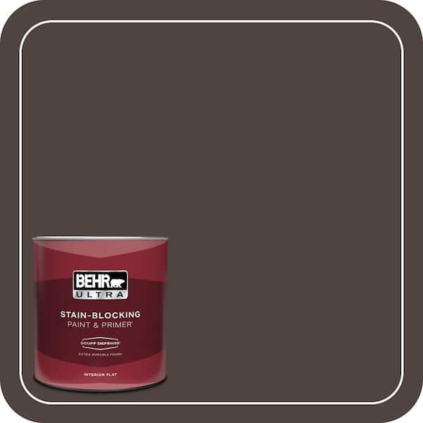 BEHR ULTRA 1 qt. #790B-7 Bitter Chocolate Extra Durable Flat Interior Paint & Primer