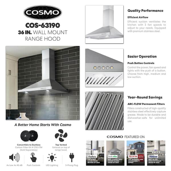 36 in. Wall Mount Range Hood Cosmo Appliances (COS-63190)