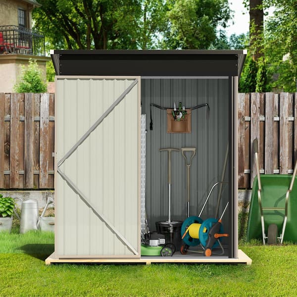 5 ft. W x 3 ft. D Metal Storage Shed for Garden and Backyard (15 sq. ft.)