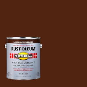 1 gal. High Performance Protective Enamel Gloss Leather Brown Oil-Based Interior/Exterior Metal Paint (2-Pack)