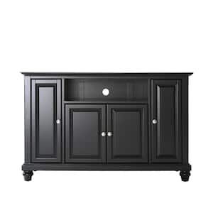 Cambridge 48 in. Black Wood TV Stand Fits TVs Up to 50 in. with Storage Doors