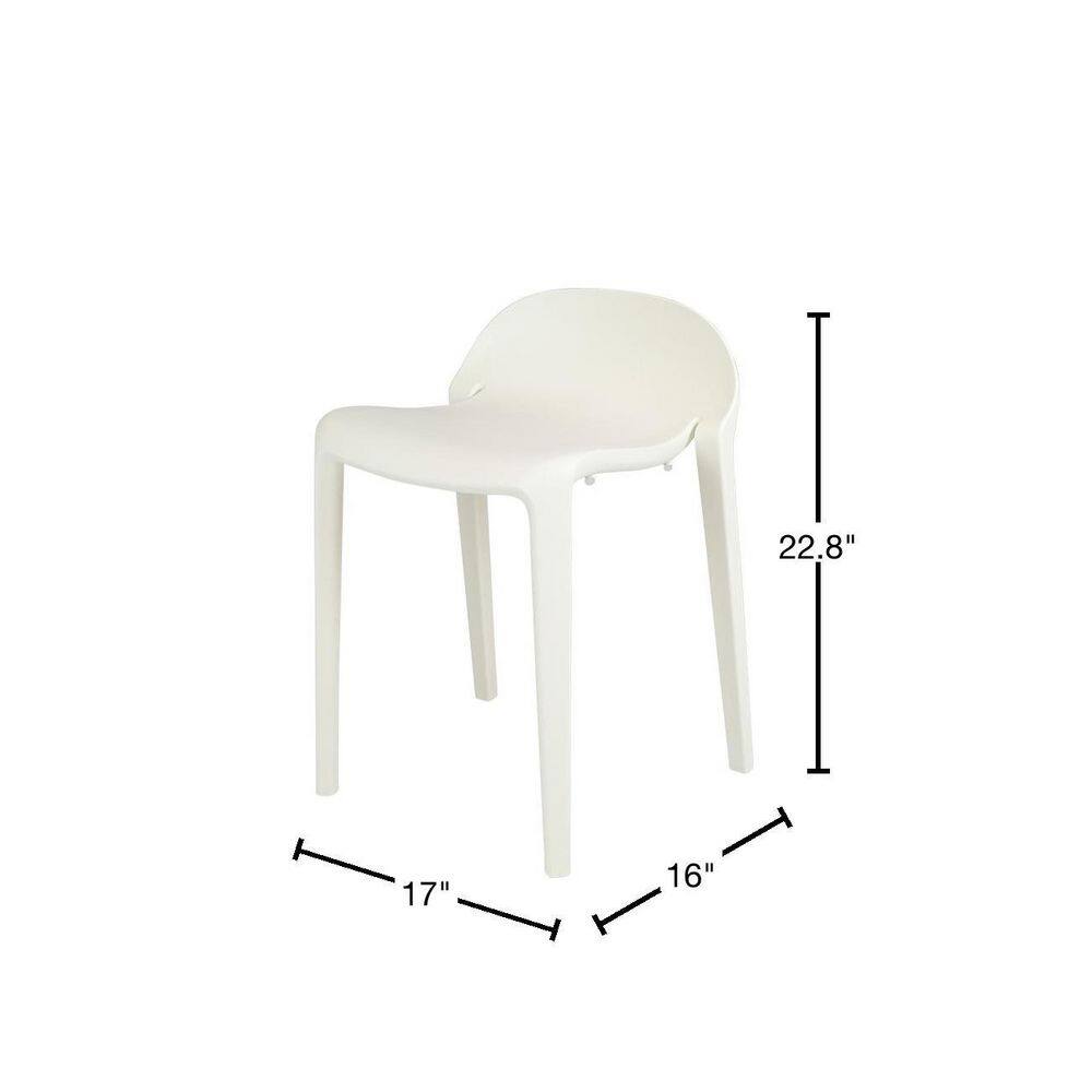 White 25" Resin Stackable Short Stool Set
