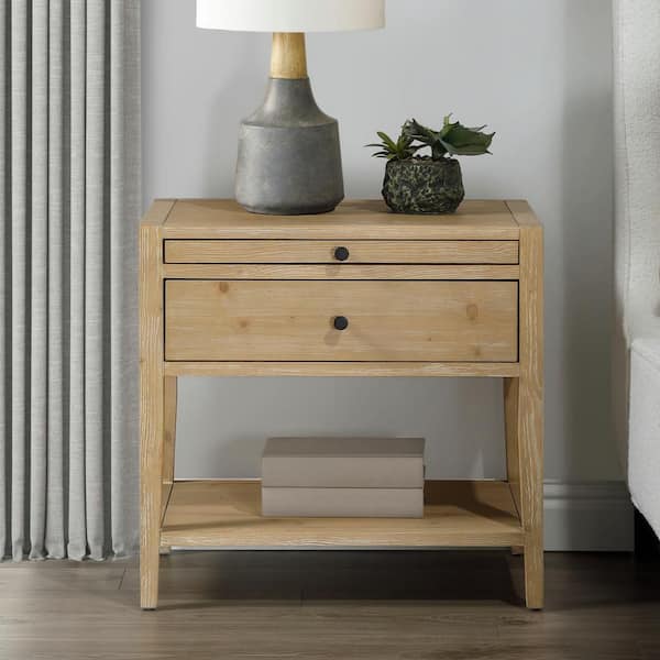 Shoreham Natural Finish 1-Drawer 25 in. W Nightstand