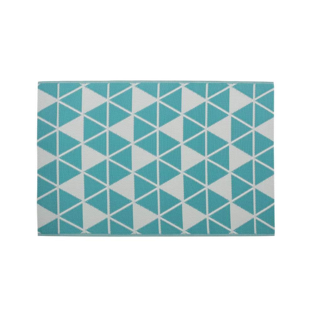 Handmade Geometric Multicolor Low Pile Outdoor Rug
