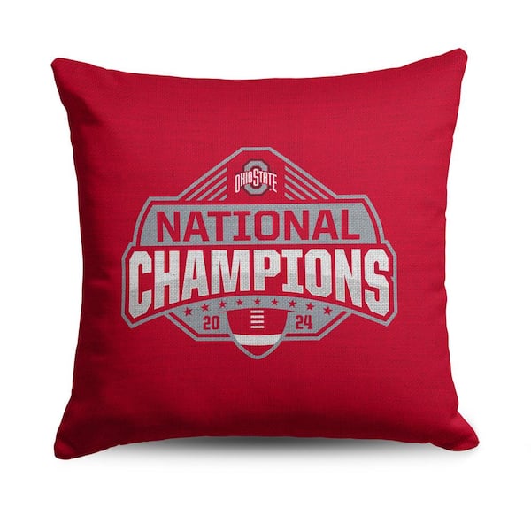 THE NORTHWEST GROUP Ohio State Buckeyes NCAA 2024 FBC Champs Multi-Color Polyester 18 in. x 18 in. Tapestry Throw Pillow