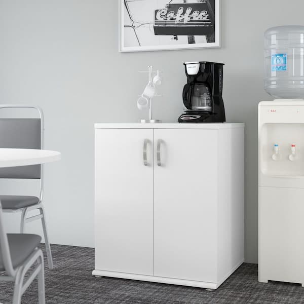 Unbranded Universal White 33.98 in. Accent Storage Cabinet with Doors and Shelves