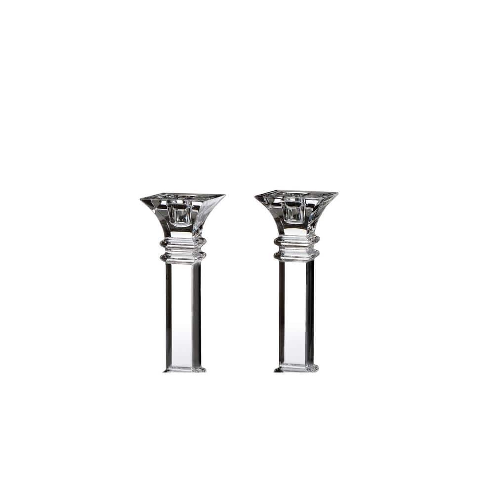 Treviso 7.8" Elegant Crystal Candlestick Pair