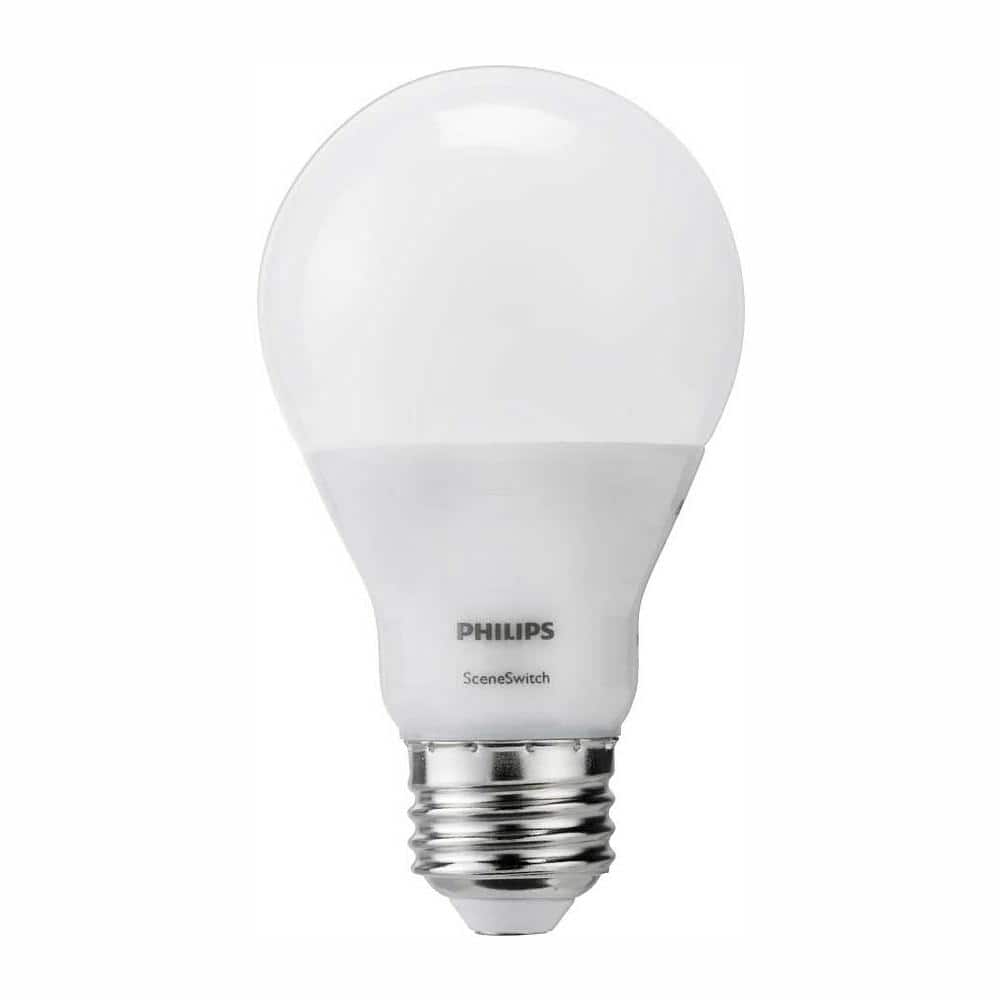 opleggen Zus herhaling Philips 60-Watt Equivalent A19 SceneSwitch LED Light Bulb  Daylight(5000K)/Soft White(2700K)/Warm Glow(2200K) 464867 - The Home Depot