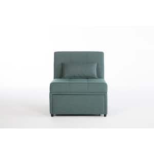 Mello Green Pull Out Sleeper Chair with Reclining Back