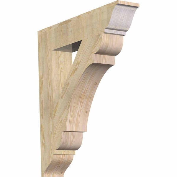 Ekena Millwork 6 in. x 36 in. x 32 in. Douglas Fir Olympic Traditional Rough Sawn Bracket