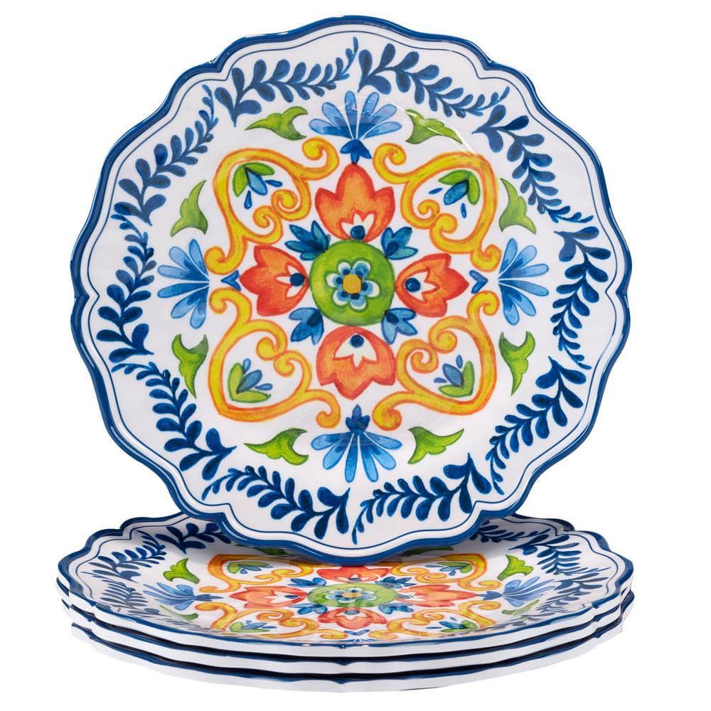 Certified International Flores 11 in. Multi-Colored Melamine