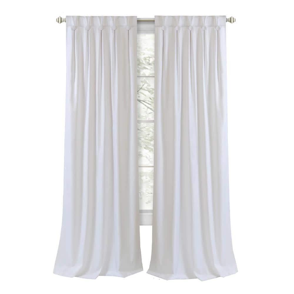 Grant White polyester solid 34 in. W x 63 in. L Button Pleated Back Tab indoor Blackout Curtain (single panel) price history on PriceWatchPro