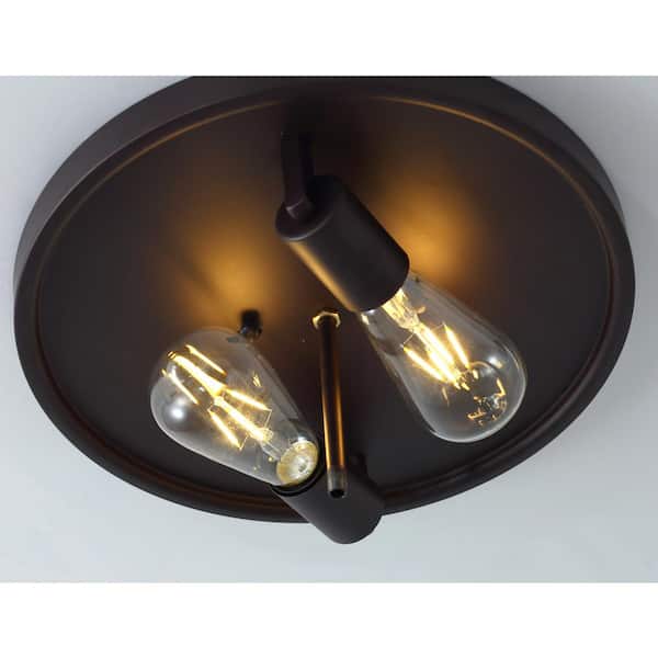 aiwen Industrial 11.8 in. 2-Light Drum Flush Mount with Water