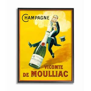 "Vintage Champagne Vicomte de Moulliac Pop Bottle" by Marcus Jules Framed Drink Wall Art Print 24 in. x 30 in.